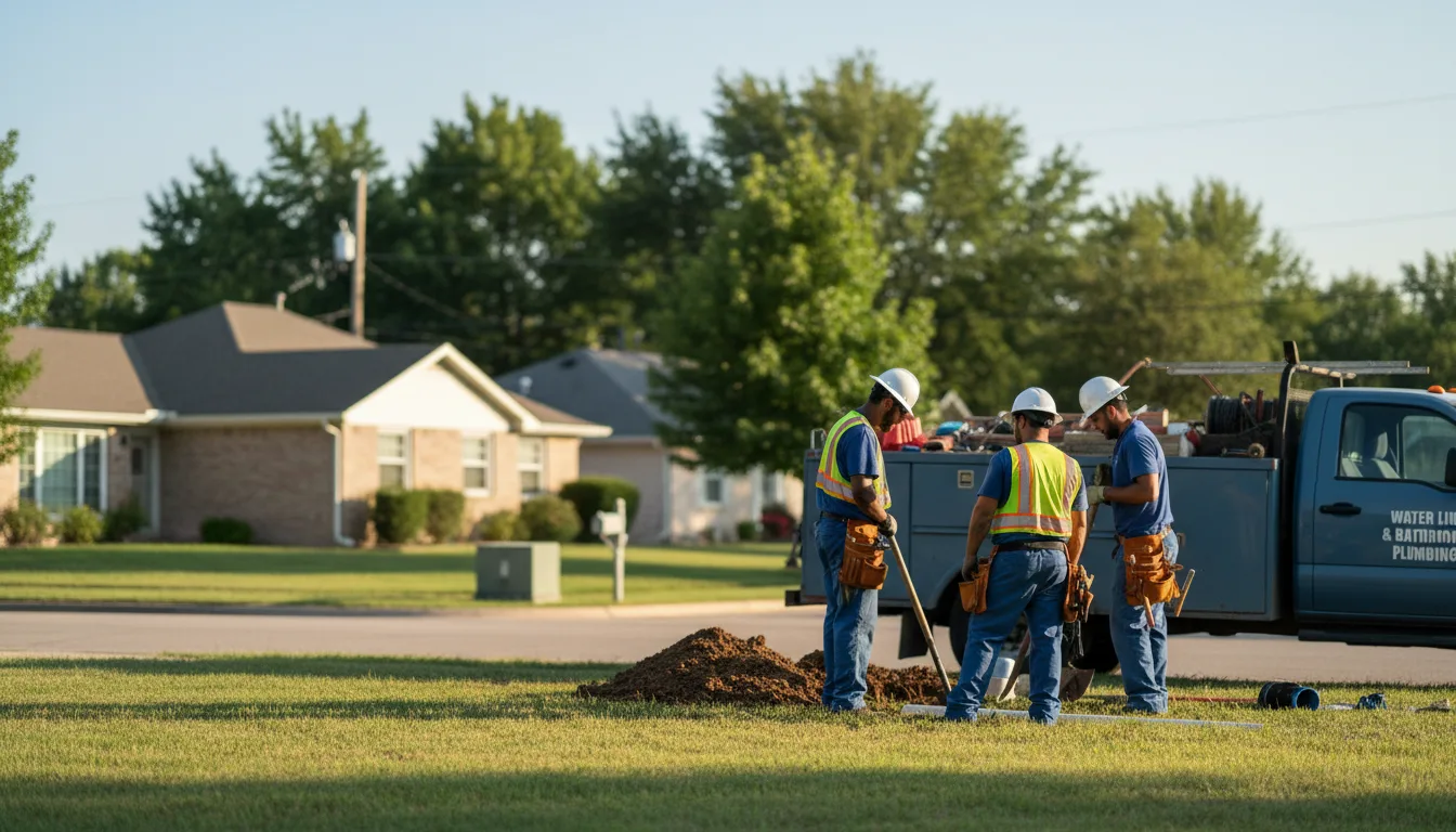 Residential water line and bathroom plumbing service in Blue Rock, OH